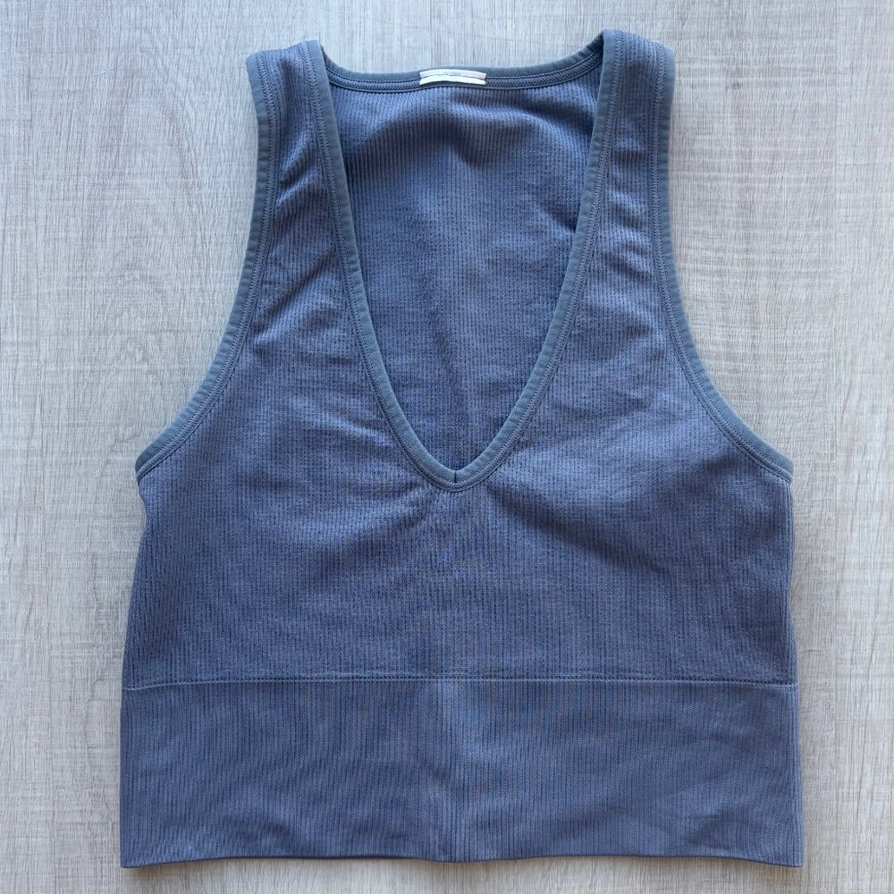 Athleta Aurora Seamless Ribbed Crop Tank Women S - Gray